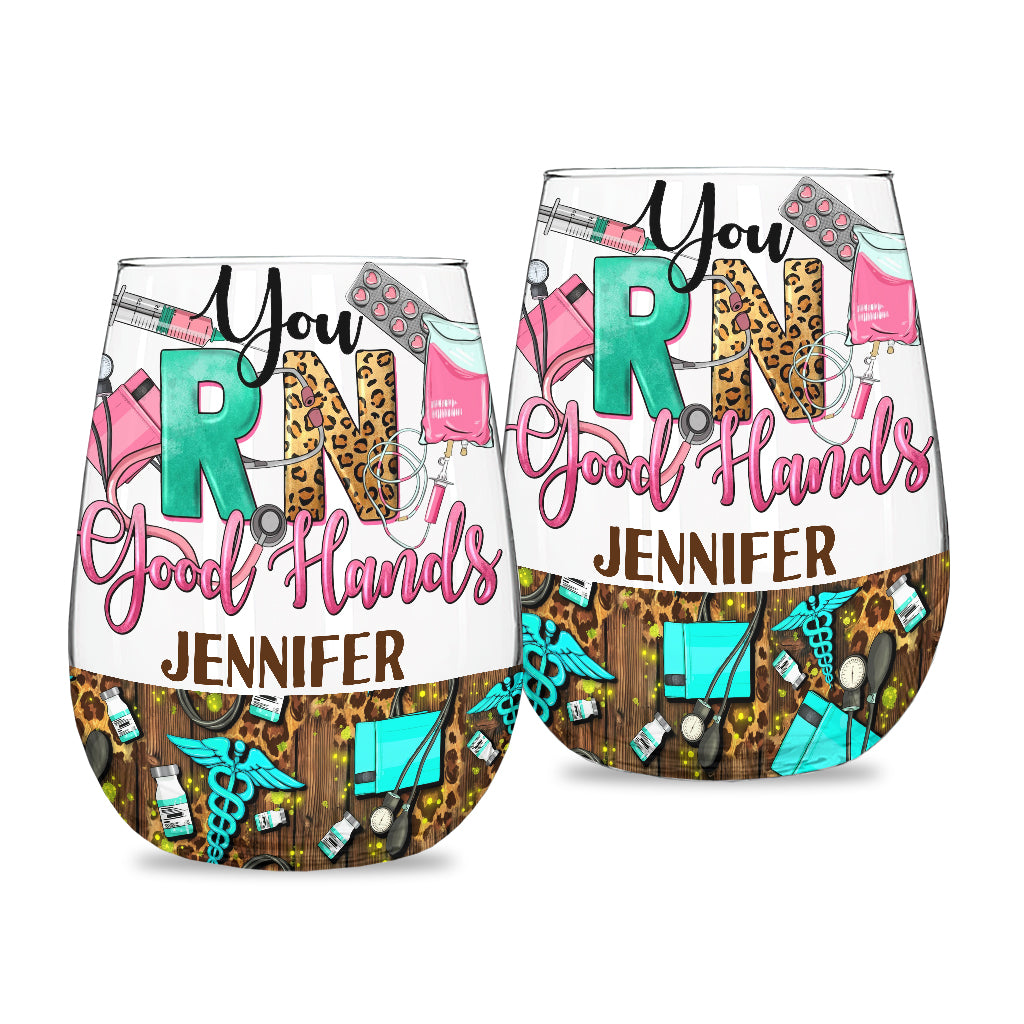 Nurse Life - Nurse gift for mom, her, wife, girlfrend - Personalized All Over Wine Glass