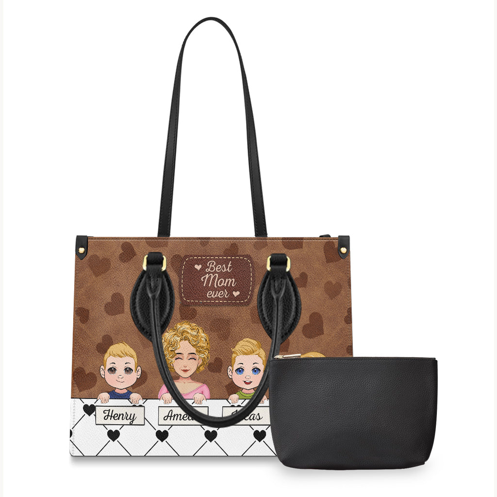 Die beste Oma der Welt – Geschenk für Oma, Mama, Tante – Personalisierte Lederhandtasche