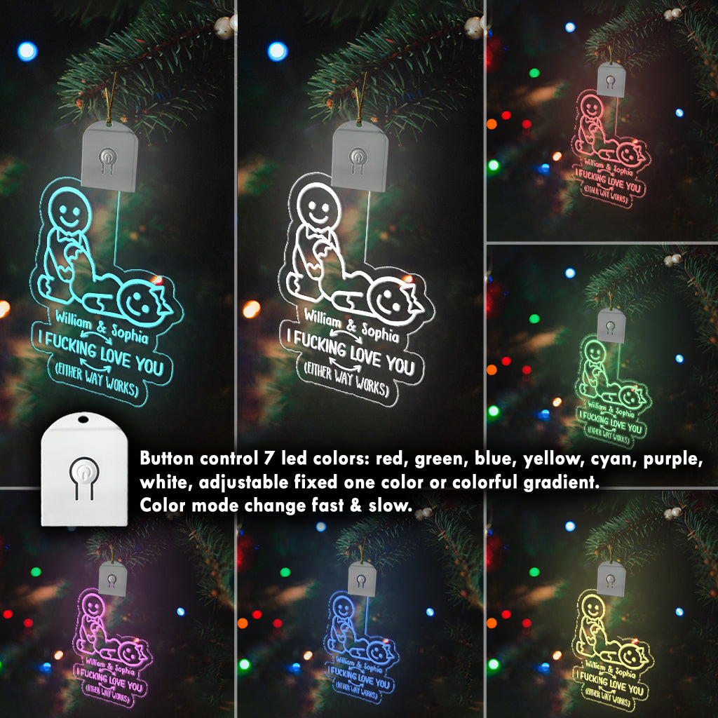 I Love You Naughty Ginger Bread - gift for wife, husband, boyfriend, girlfriend - Personalized Shaped Led Acrylic Ornament