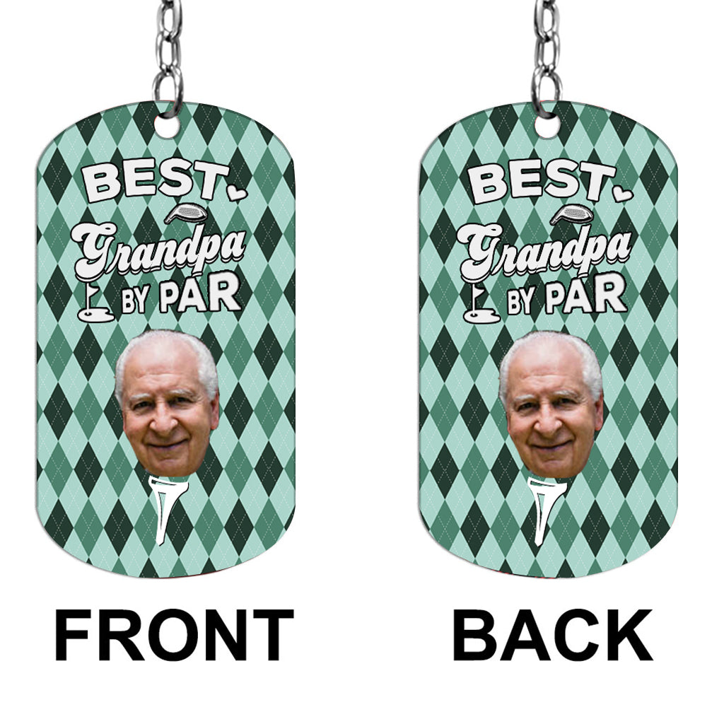 Best Dad By Par - Golf gift for dad, him, boyfriend, husband, grandpa - Personalized Stainless Steel Keychain