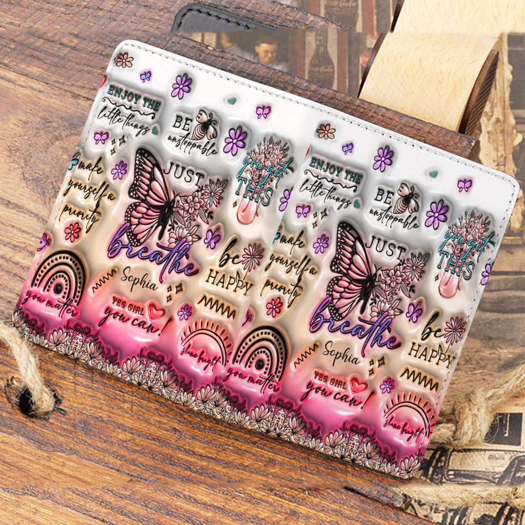 Positive Affirmationen Schmetterling – Personalisierter Schmetterlings-Passhalter