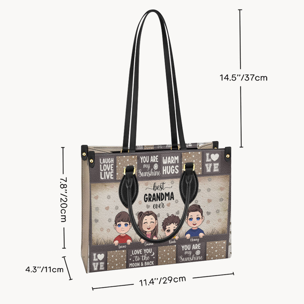 Beste Oma/Mama aller Zeiten – Geschenk für Oma – Personalisierte Lederhandtasche