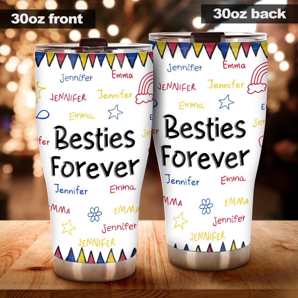 Für immer beste Freundinnen – Geschenk für Freunde – Personalisierter Trinkbecher