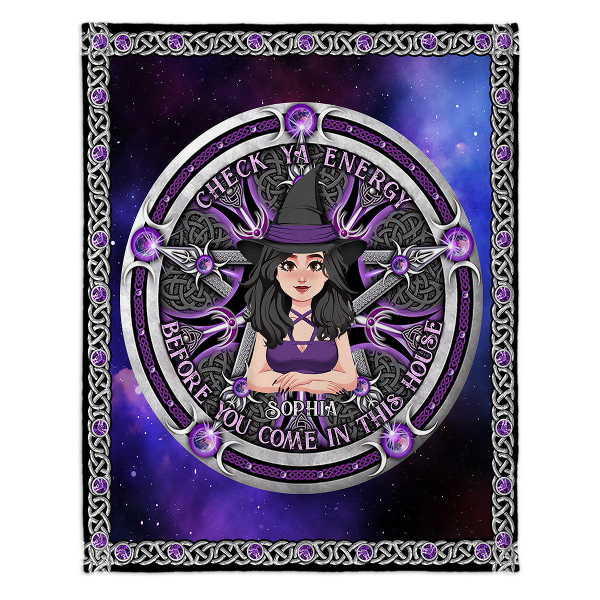Check Ya Energy - Personalized Witch Blanket