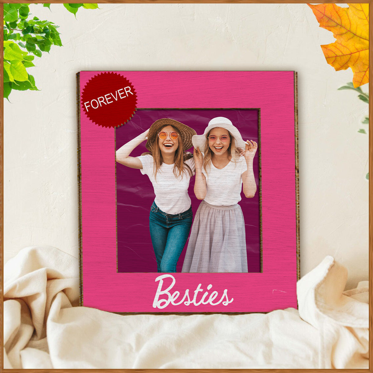 Besties Forever - Personalized Bestie 2 Layered Wood Sign / Wood Plaque