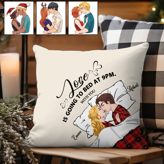 Liebe heißt: Mit dir um 21 Uhr ins Bett gehen – Geschenk für den Ehemann – Personalisiertes Dekokissen