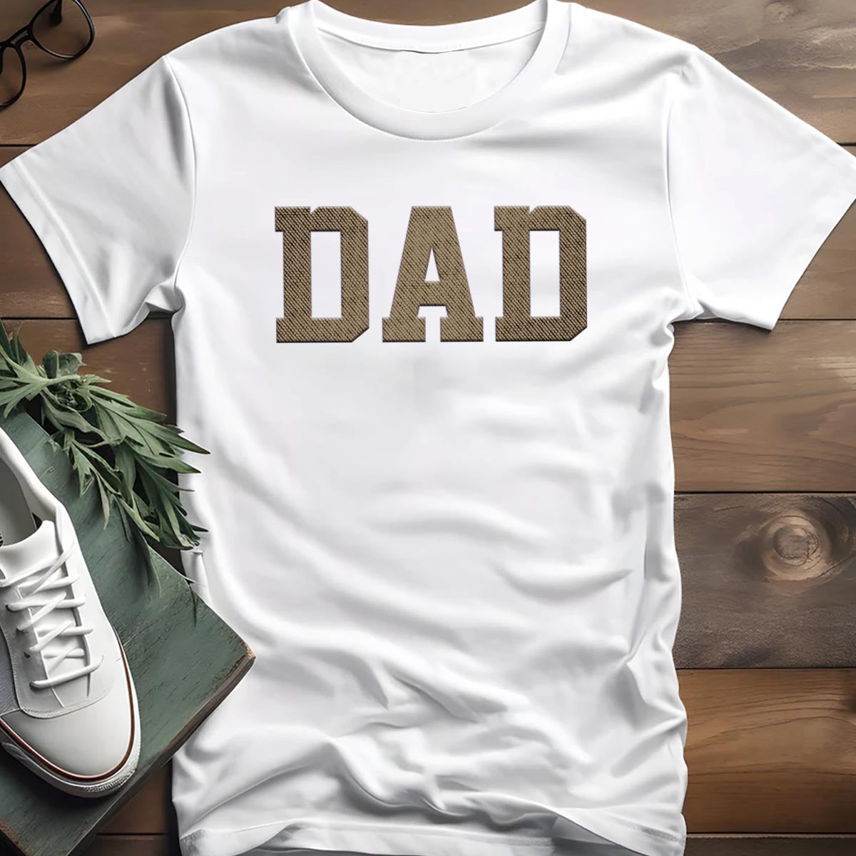 Custom Name - Personalized Father Embroidered T-shirt