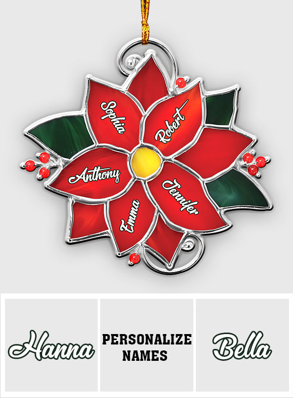 Weihnachtsblumen für die Familie – personalisierter Familienschmuck