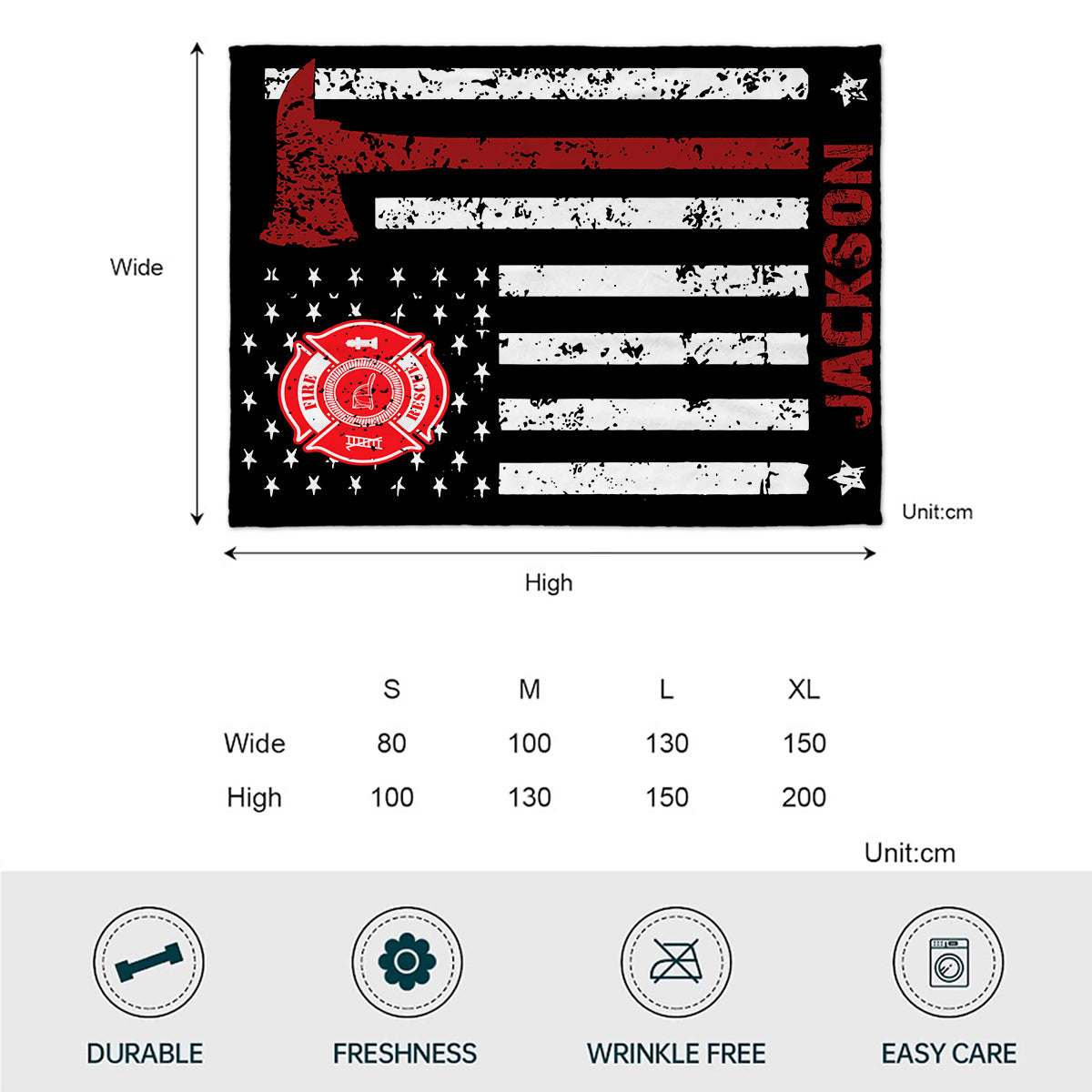 Stolzer Feuerwehrmann – Geschenk für Feuerwehrleute, Väter, Ehemänner, Söhne – Personalisierte Decke