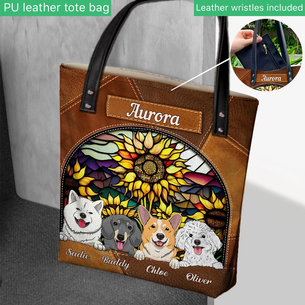 Du bist mein Sonnenschein Sonnenblumen-Buntglas - Personalisierte Hunde-Tragetasche