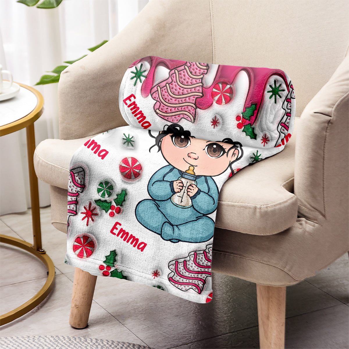 Frohe Weihnachten, Kinder – personalisierte Kinderdecke