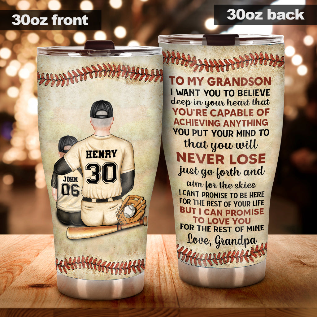 I Want You To Believe Deep In Your Heart - Baseball gift for son, daughter, granddaughter, grandson - Personalized Tumbler