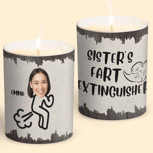 Fart Extinguisher - Gift for dad, grandma, grandpa, mom, uncle, aunt, son, daughter, brother, sister, granddaughter, grandson, husband, wife, boyfriend, girlfriend, friend - Personalized Candle With Wooden Lid