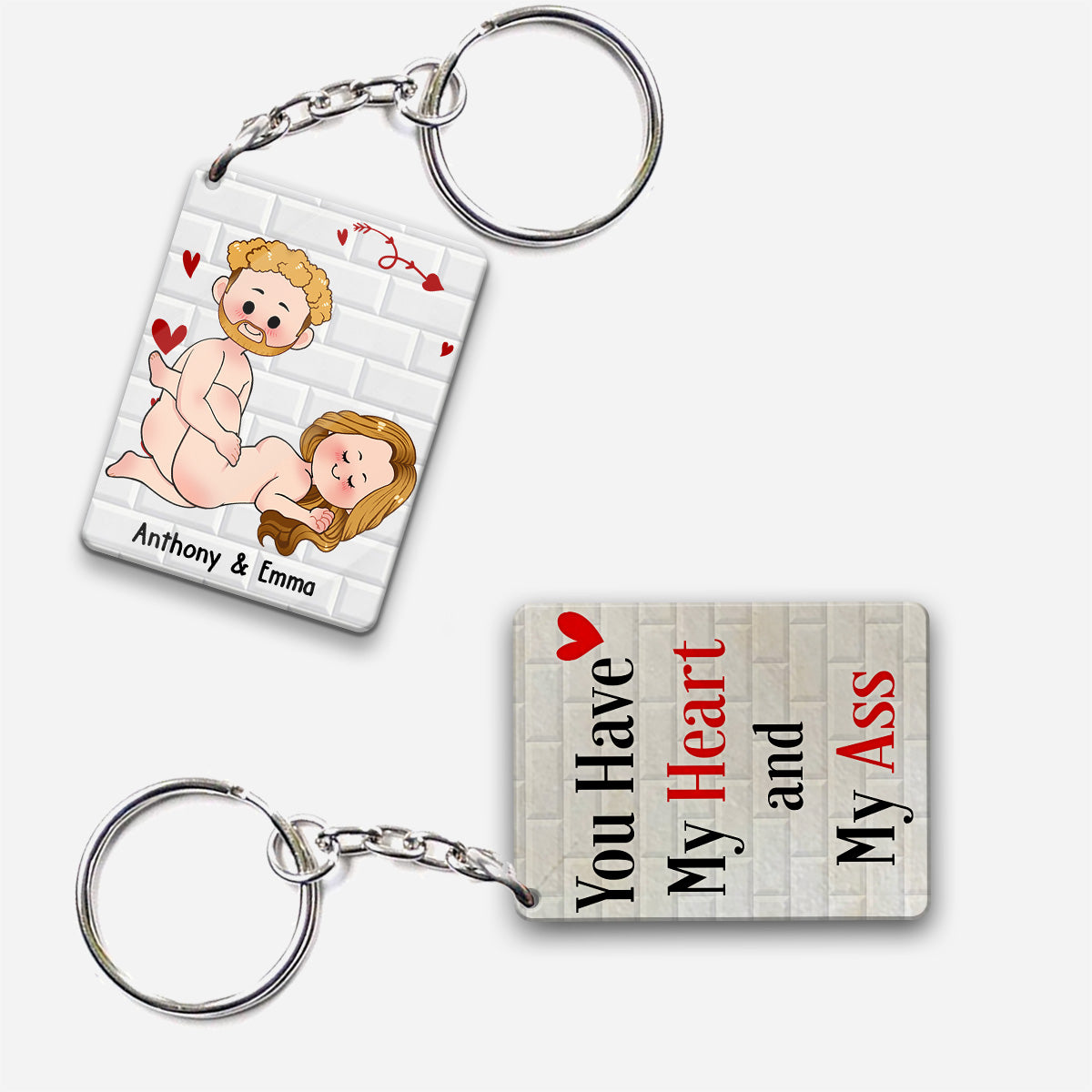 Ich wünsche dir nur, dass du glücklich bist – Geschenk für Paare (Ehemann, Ehefrau, Freund, Freundin) – Personalisierter Schlüsselanhänger