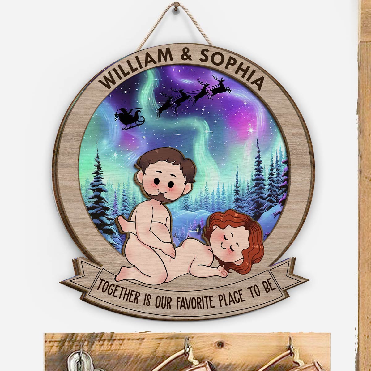 Zusammen ist mein Lieblingsmoment – ​​Geschenk für Ehemann, Ehefrau, Freundin, Freund – Personalisiertes 2-lagiges Holzschild / Holzplakette