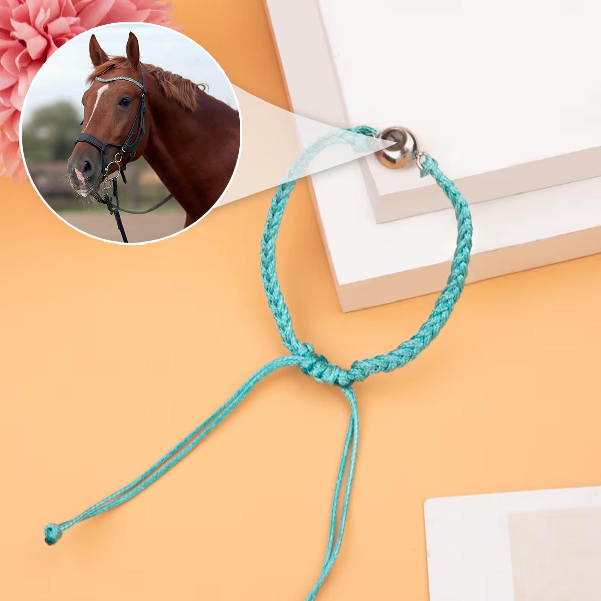 Ich liebe mein Pferd – Personalisiertes Armband mit Pferdeprojektion