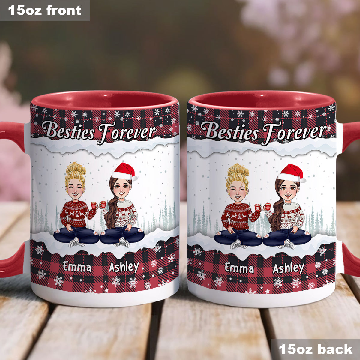 Besties Forever - Personalized Bestie Accent Mug