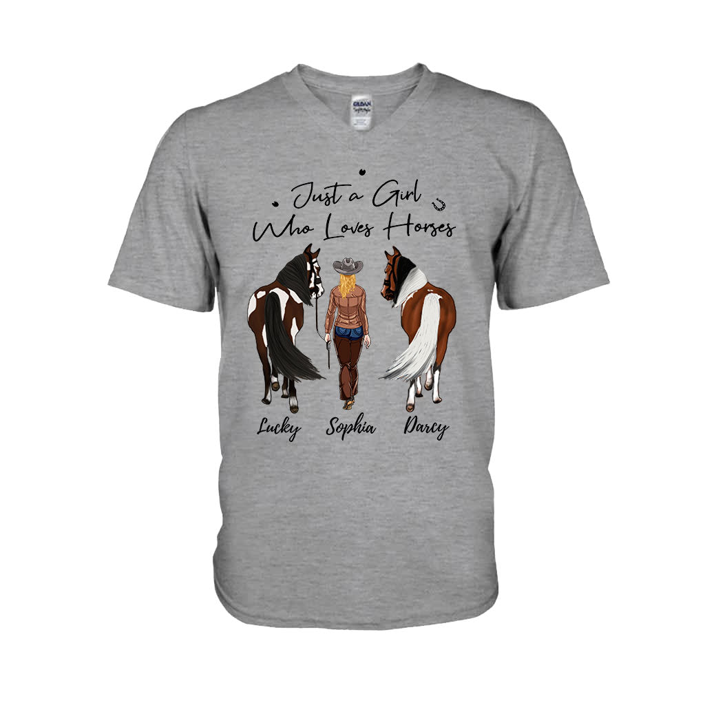 Just A Girl Who Loves Horses - Personalized Horse T-shirt & Hoodie