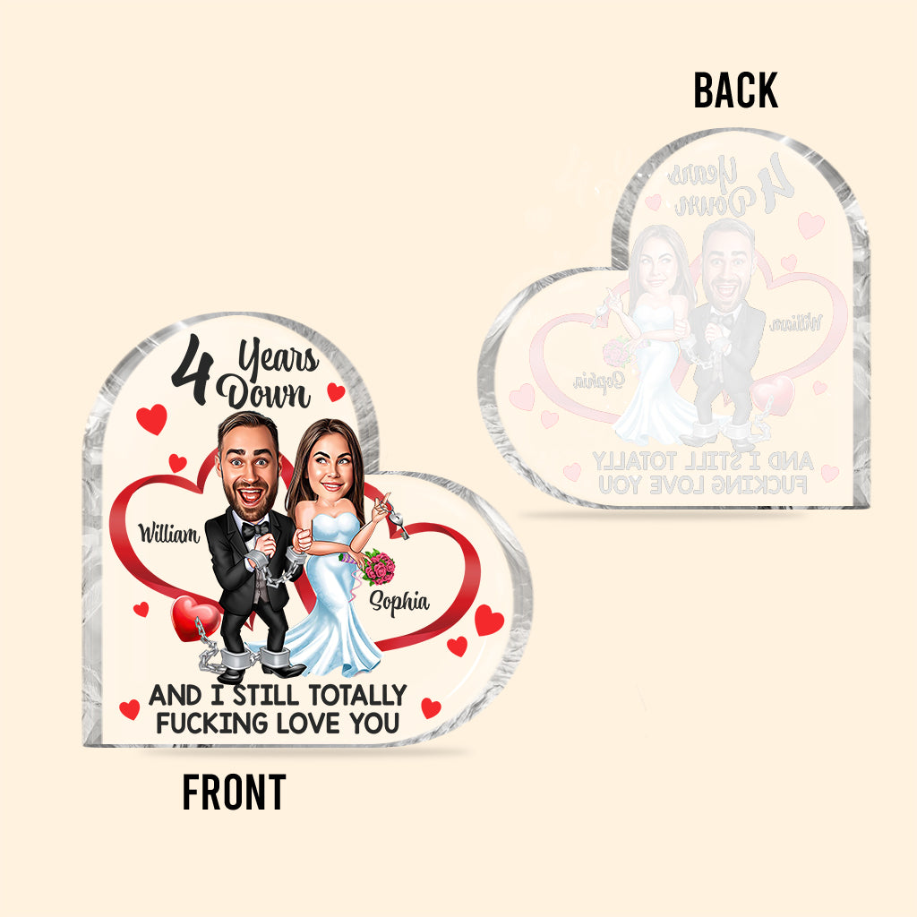 Ich liebe dich immer noch – Personalisierte Acrylplakette in Sonderform für Ehemann und Ehefrau
