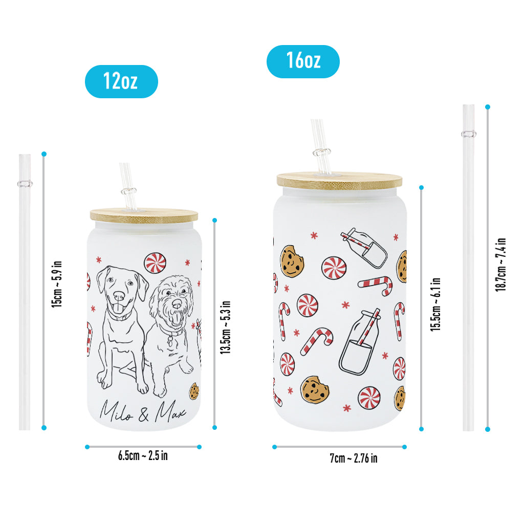 Niedliche Hunde- und Katzenmotive – personalisiertes Hunde-Trinkglas