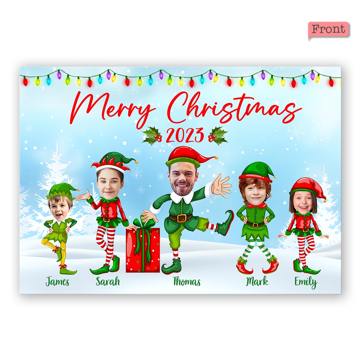 Frohe Weihnachten – Personalisierte Familiengrußkarte