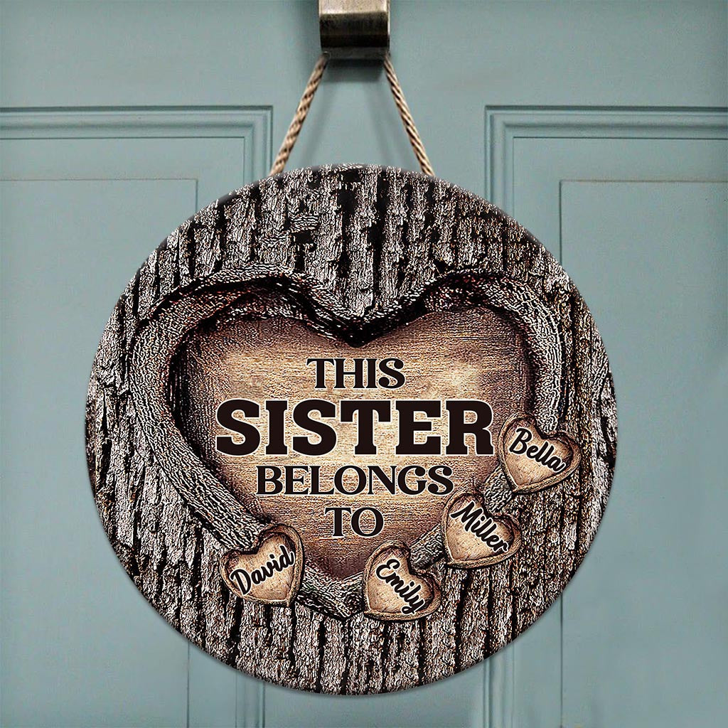 Papas Herz – Geschenk für Papa, Oma, Opa, Mama, Onkel, Tante, Bruder, Schwester – Personalisiertes rundes Holzschild