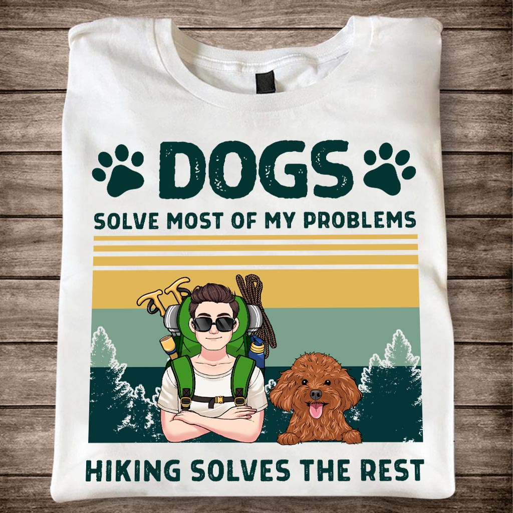 Hunde und Wandern lösen meine Probleme – personalisiertes Wander-T-Shirt & Hoodie