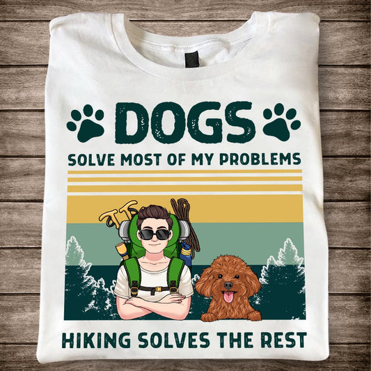 Hunde und Wandern lösen meine Probleme – personalisiertes Wander-T-Shirt & Hoodie