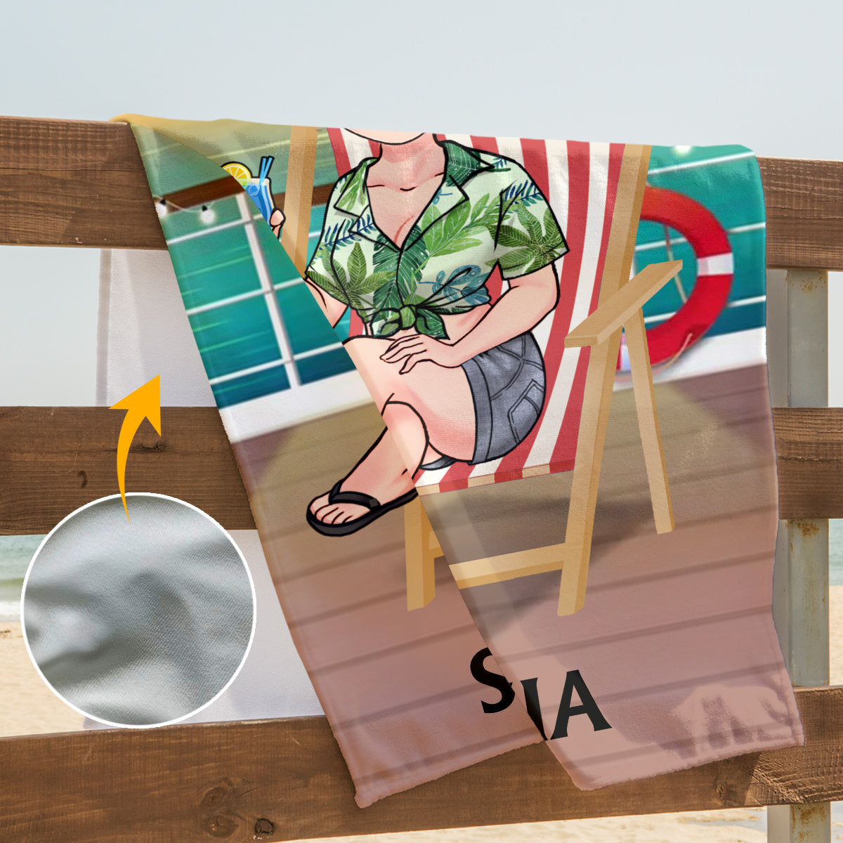 Das Leben ist schöner auf einer Kreuzfahrt – personalisiertes Kreuzfahrt-Strandtuch