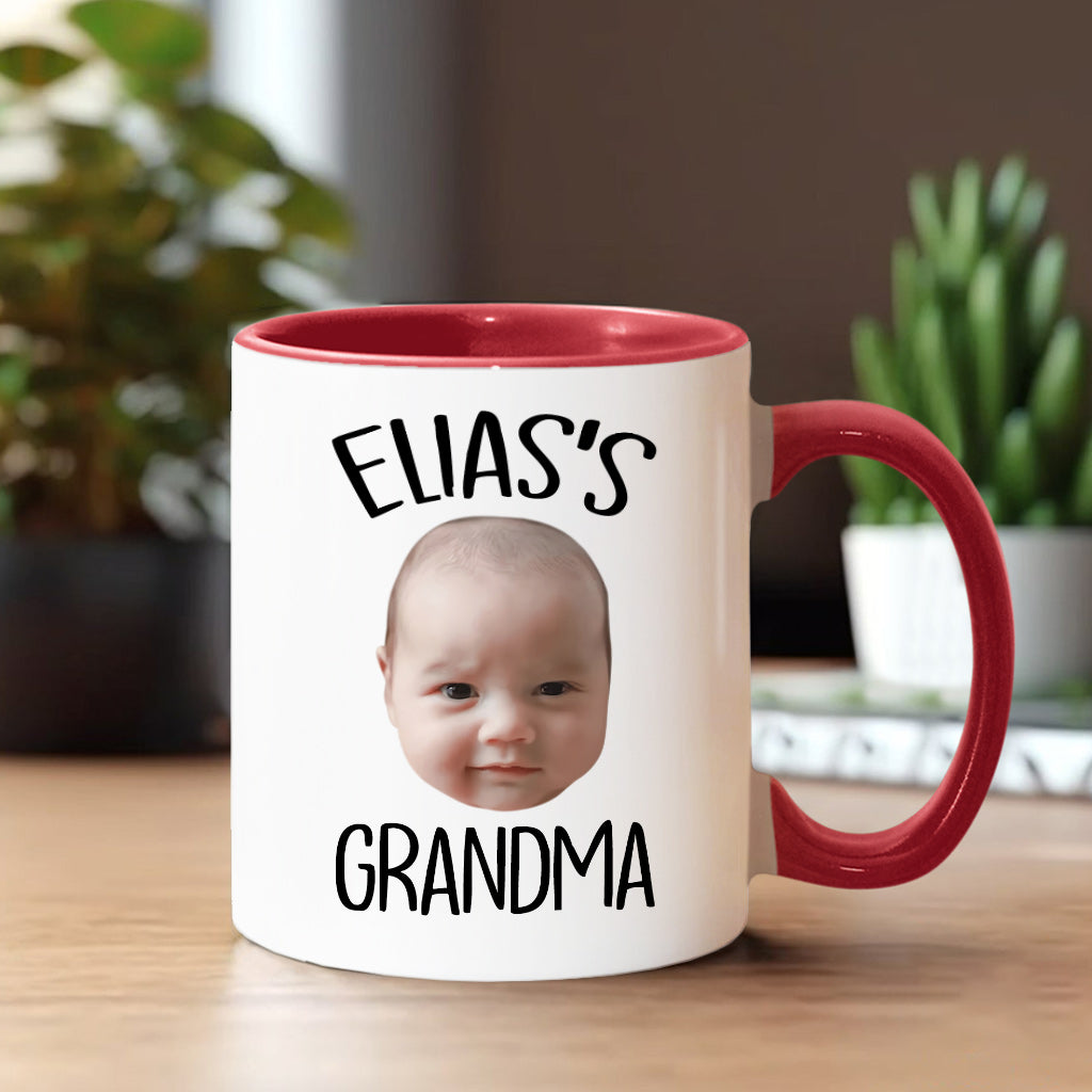 Individuell gestaltete Tasse mit Baby-/Kindergesicht – personalisierte Tasse mit Neugeborenen-Akzent