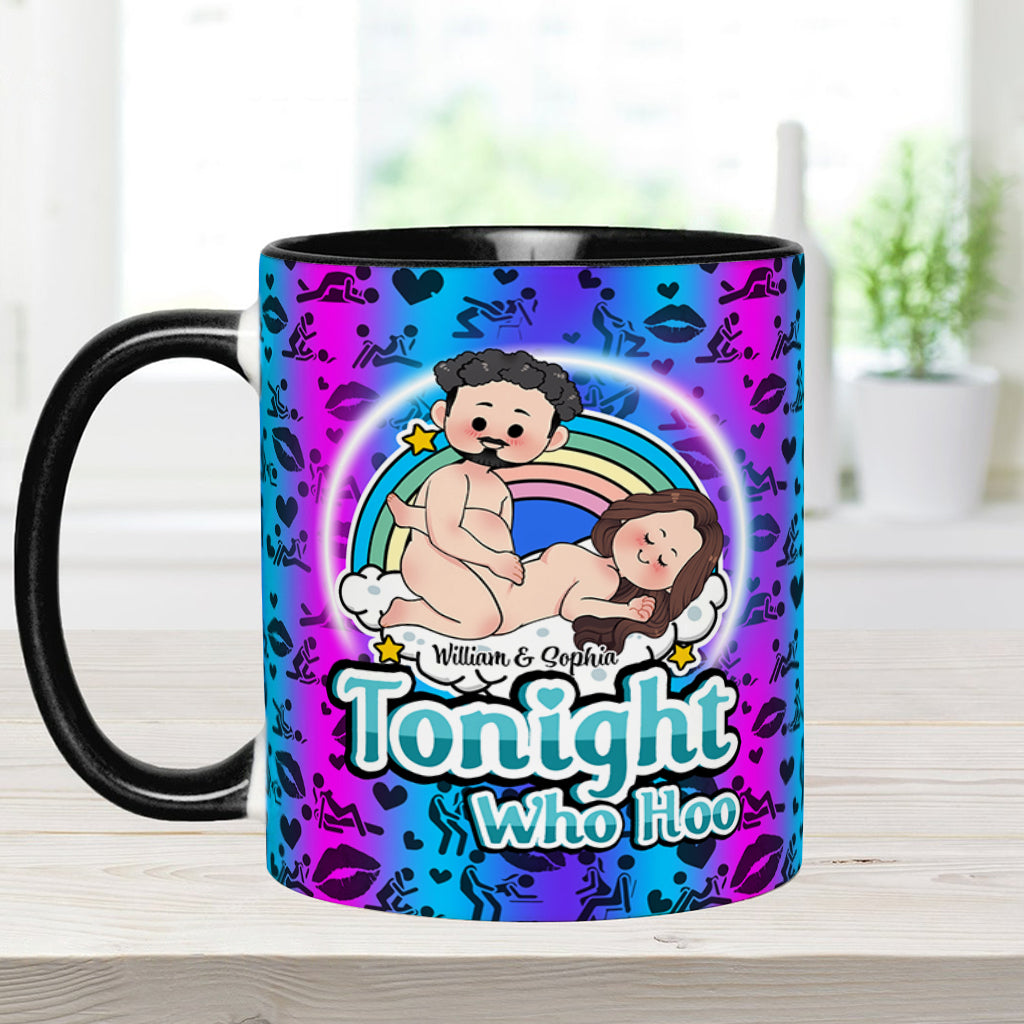 Tonight Who Hoo - Personalized Couple Accent Mug