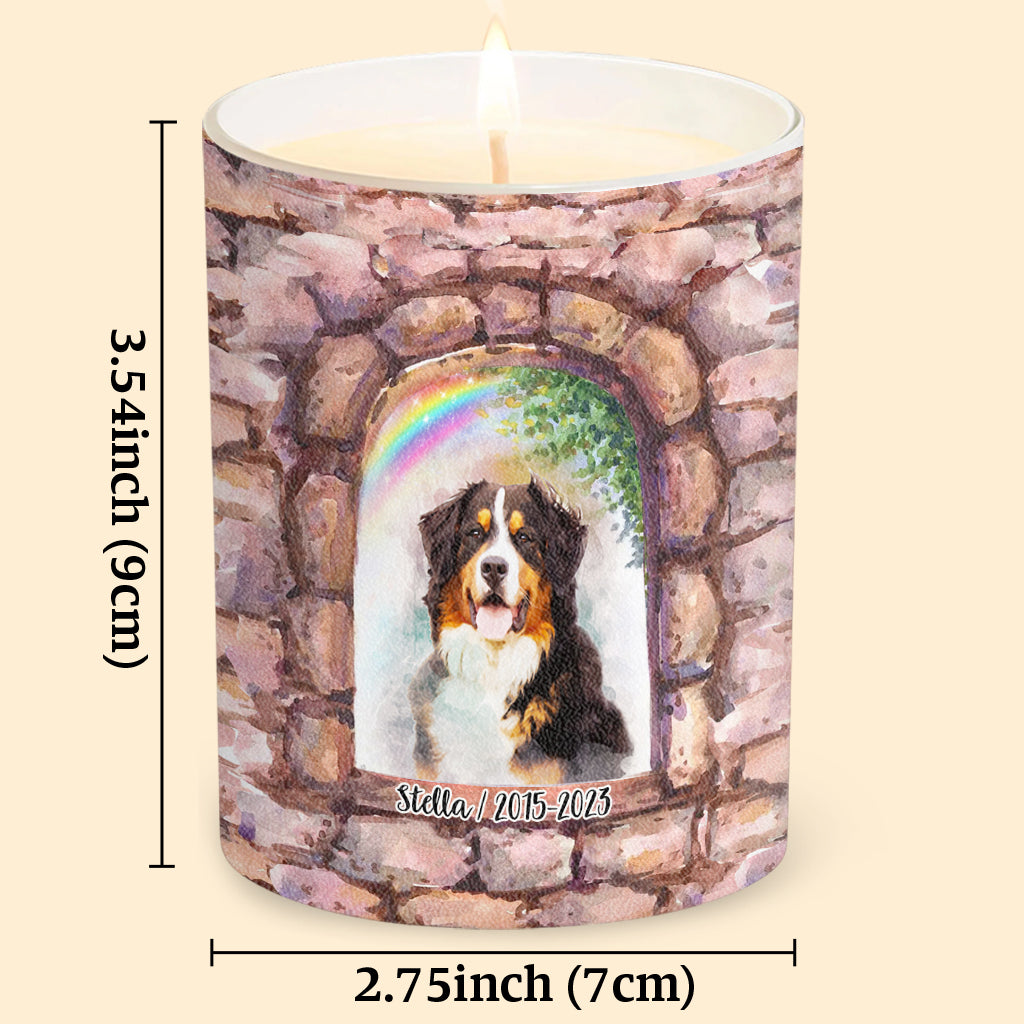No Longer By My Side - Personalized Dog Candle With Wooden Lid
