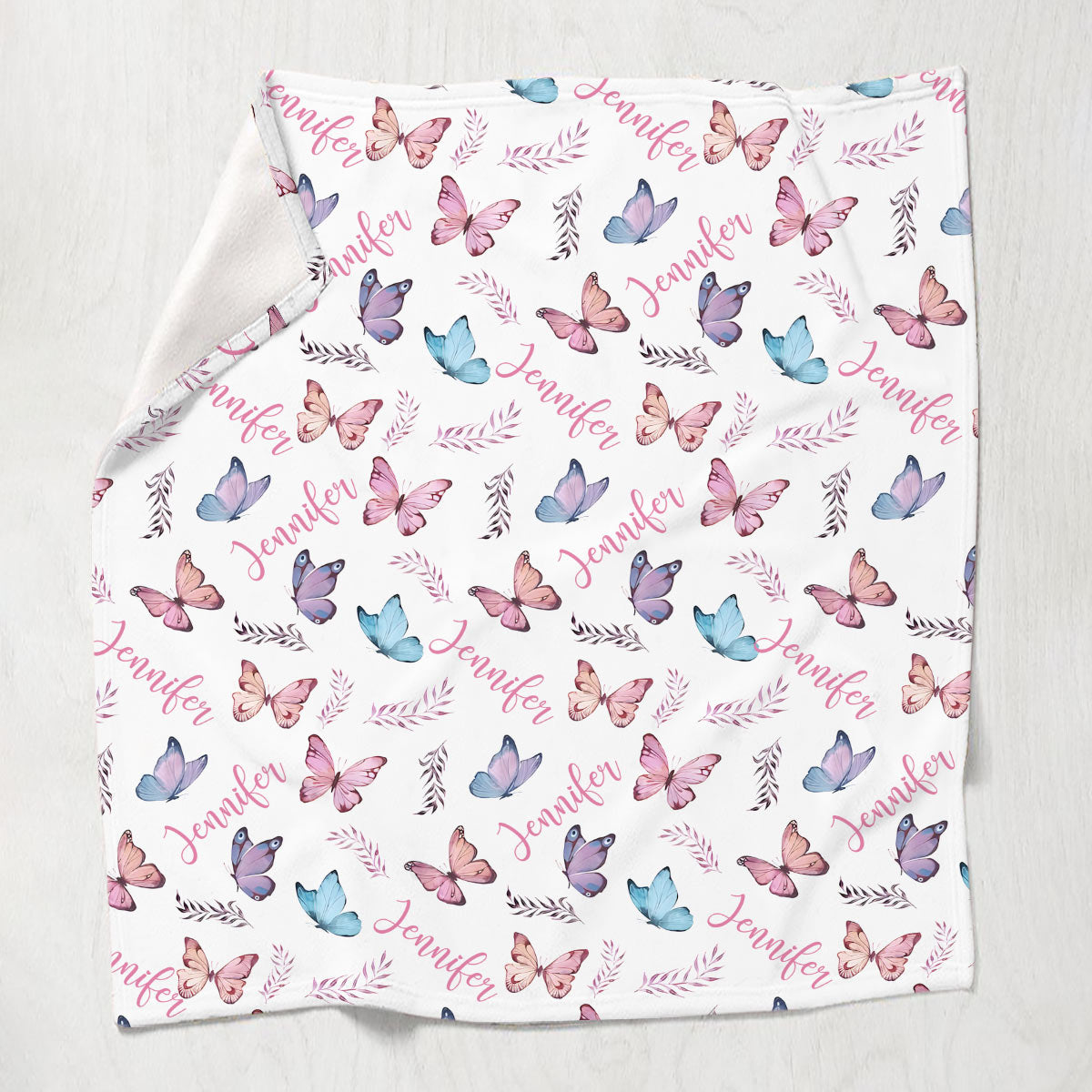 Butterfly Custom Name - Personalized Aunt Blanket