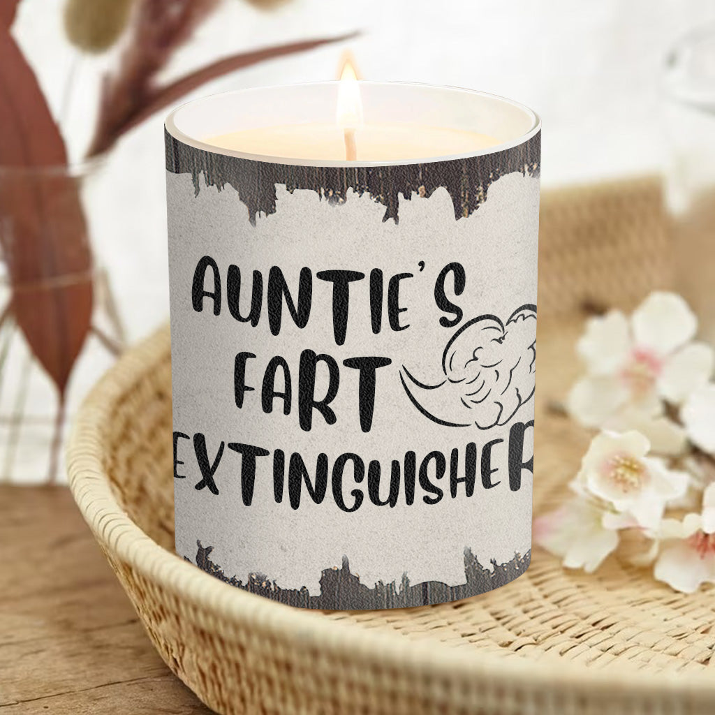 Furzlöscher – Geschenk für Papa, Oma, Opa, Mama, Onkel, Tante, Sohn, Tochter, Bruder, Schwester, Enkelin, Enkel, Ehemann, Ehefrau, Freund, Freundin, Freund – Personalisierte Kerze mit Holzdeckel