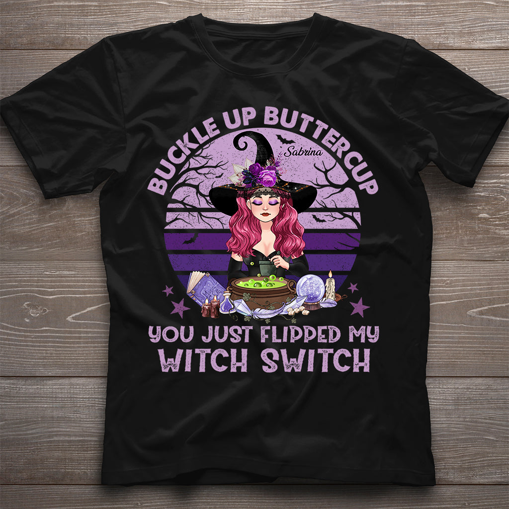 Buckle Up Buttercup - Personalized Witch T-shirt & Hoodie