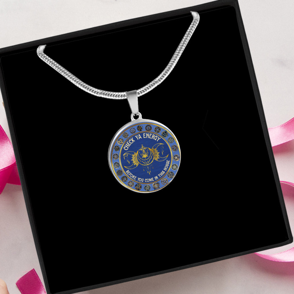 Überprüfe deine Energie – Runde Hexen-Anhänger-Halskette