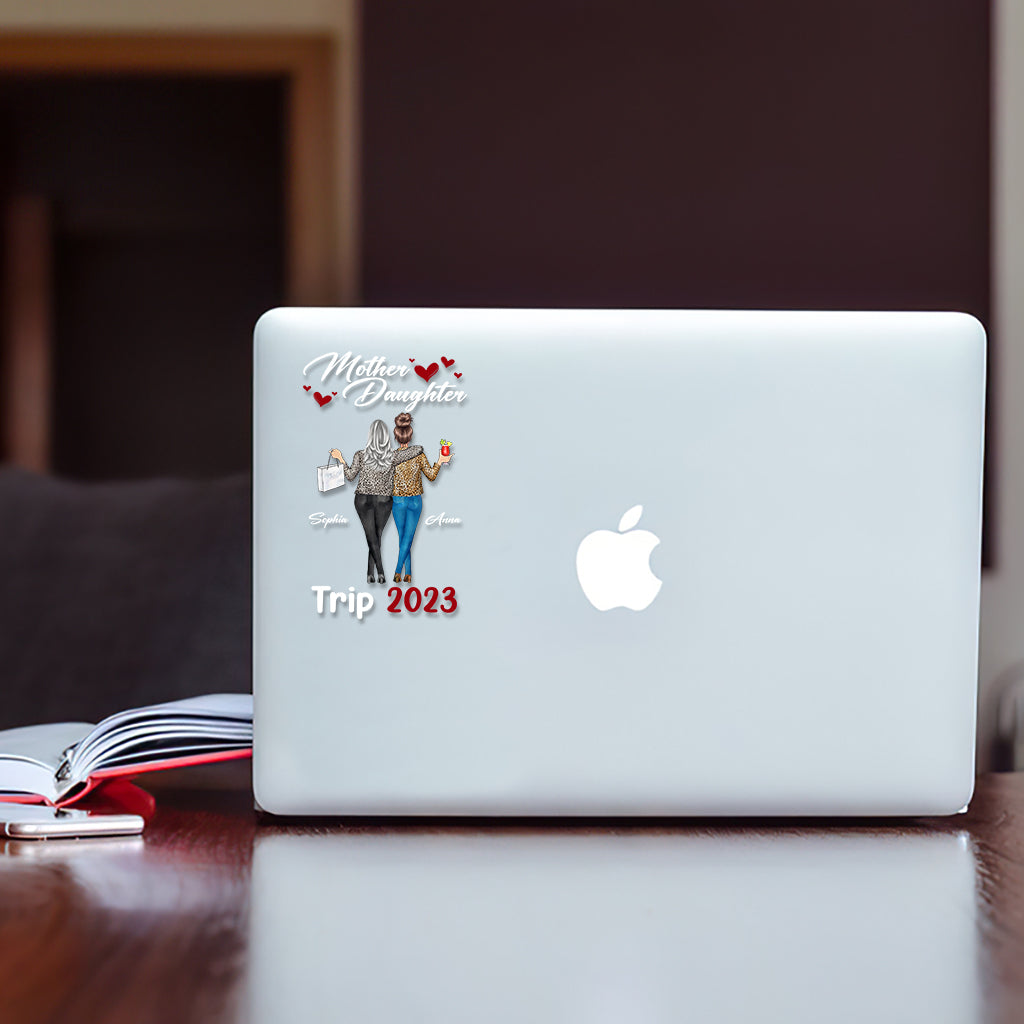 Mutter-Tochter-Reise – Personalisierter Mutter-Aufkleber (komplett)