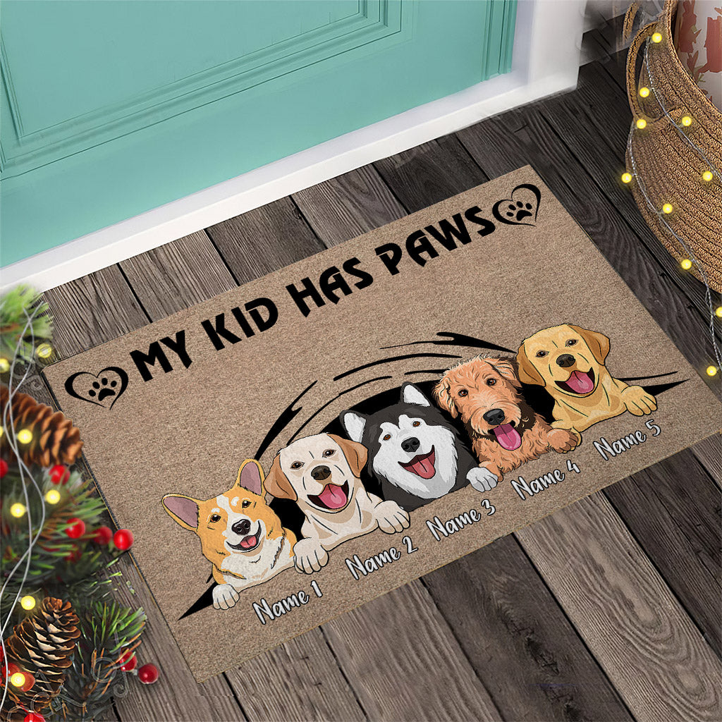 Meine Kinder haben Pfoten – Personalisierte Hunde-Fußmatte