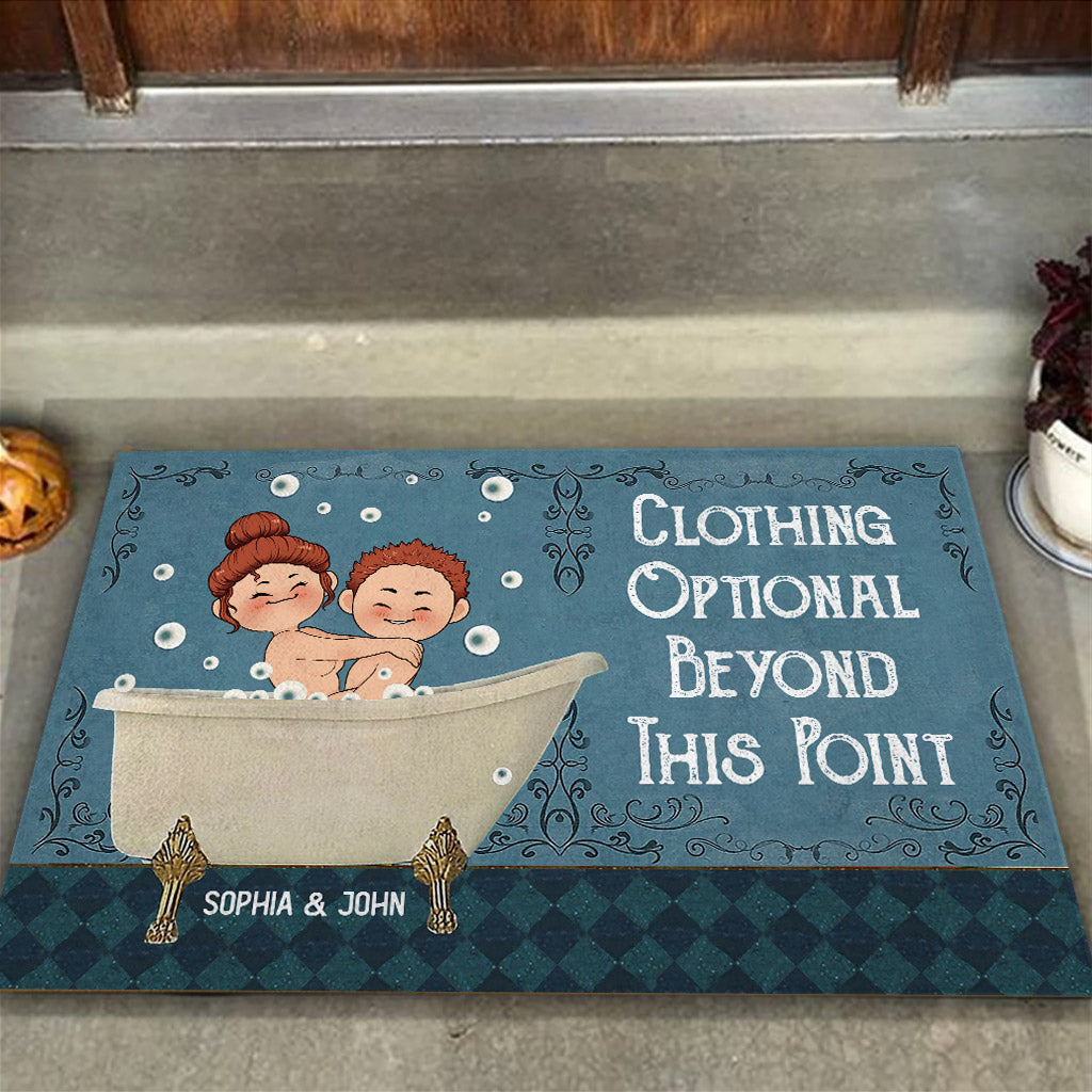 Kleidung optional ab hier – Personalisierte Fußmatte für Paare