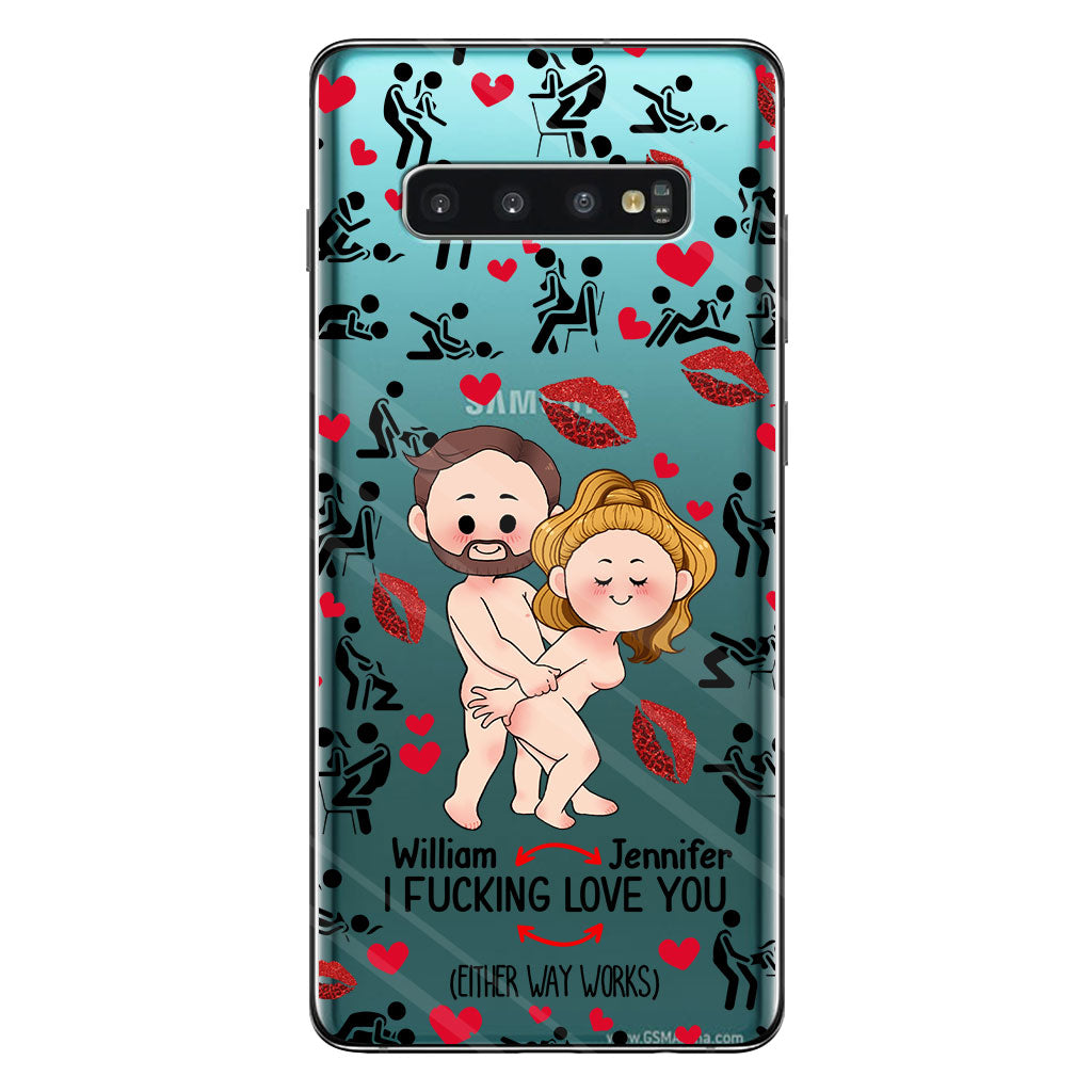 Ich liebe dich – Geschenk für Ehemann, Ehefrau, Freund, Freundin – Personalisierte transparente Handyhülle