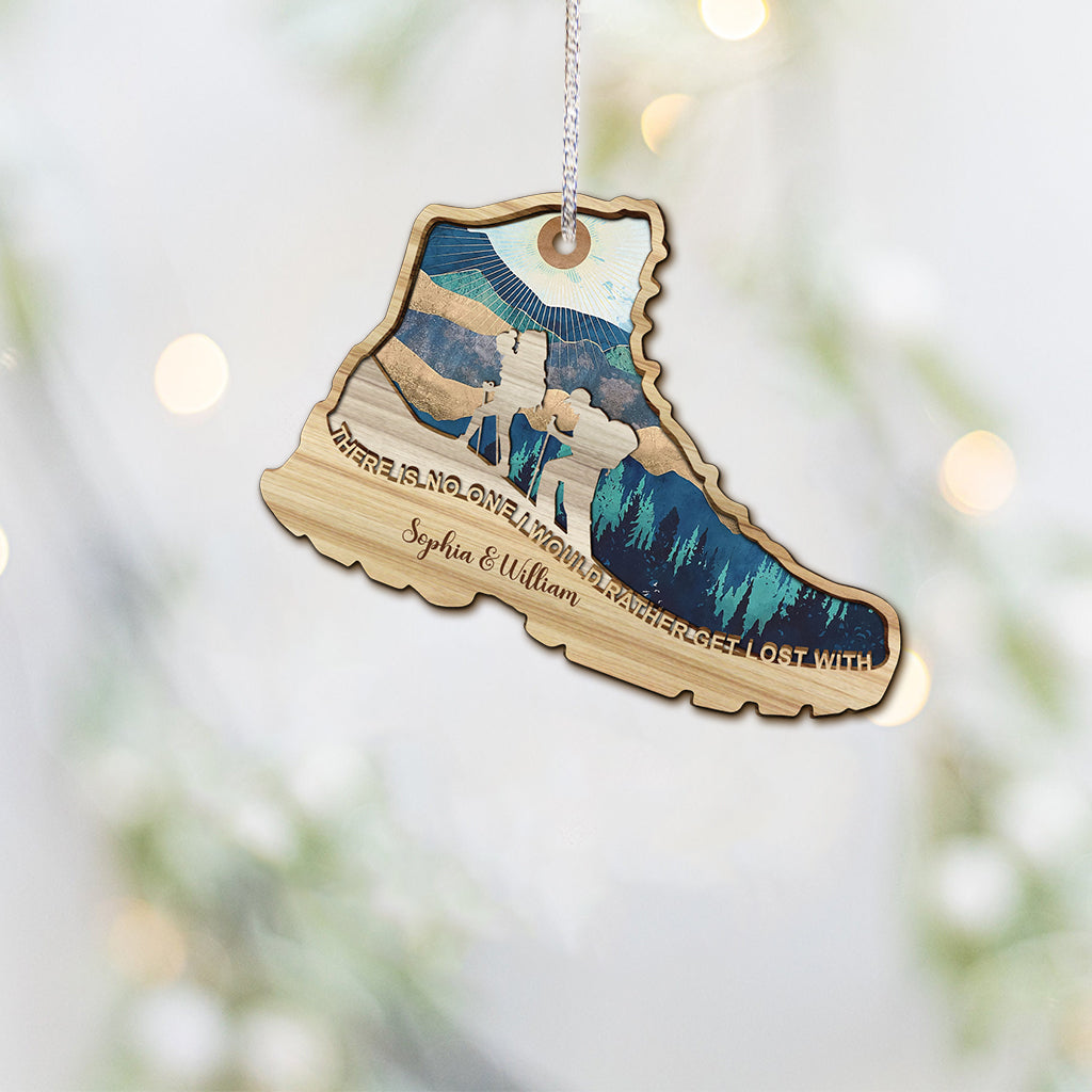 Es gibt niemanden, mit dem ich mich lieber verirren würde – Wandergeschenk für Ehefrau, Ehemann, Freund, Freundin – Personalisierter, einseitiger Anhänger