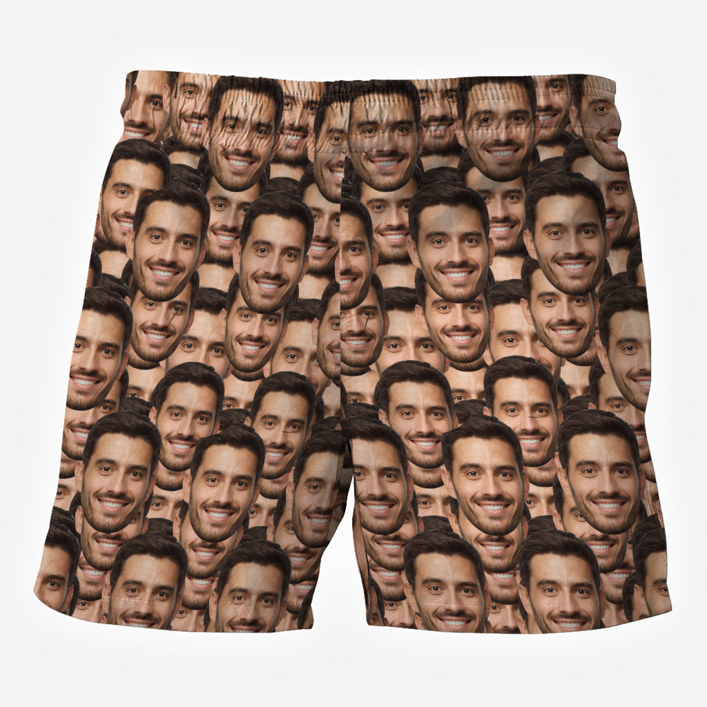 Individuelles Gesichtsmuster – personalisierte Herrenshorts