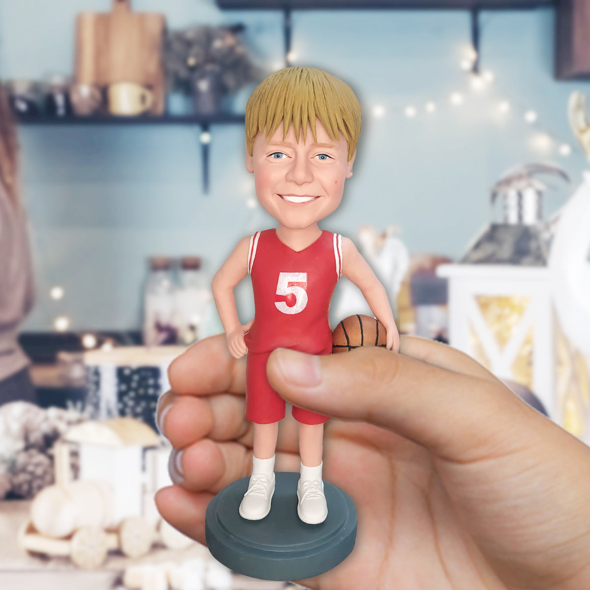 Basketball-Liebe – Personalisierte Basketball-Wackelkopffigur