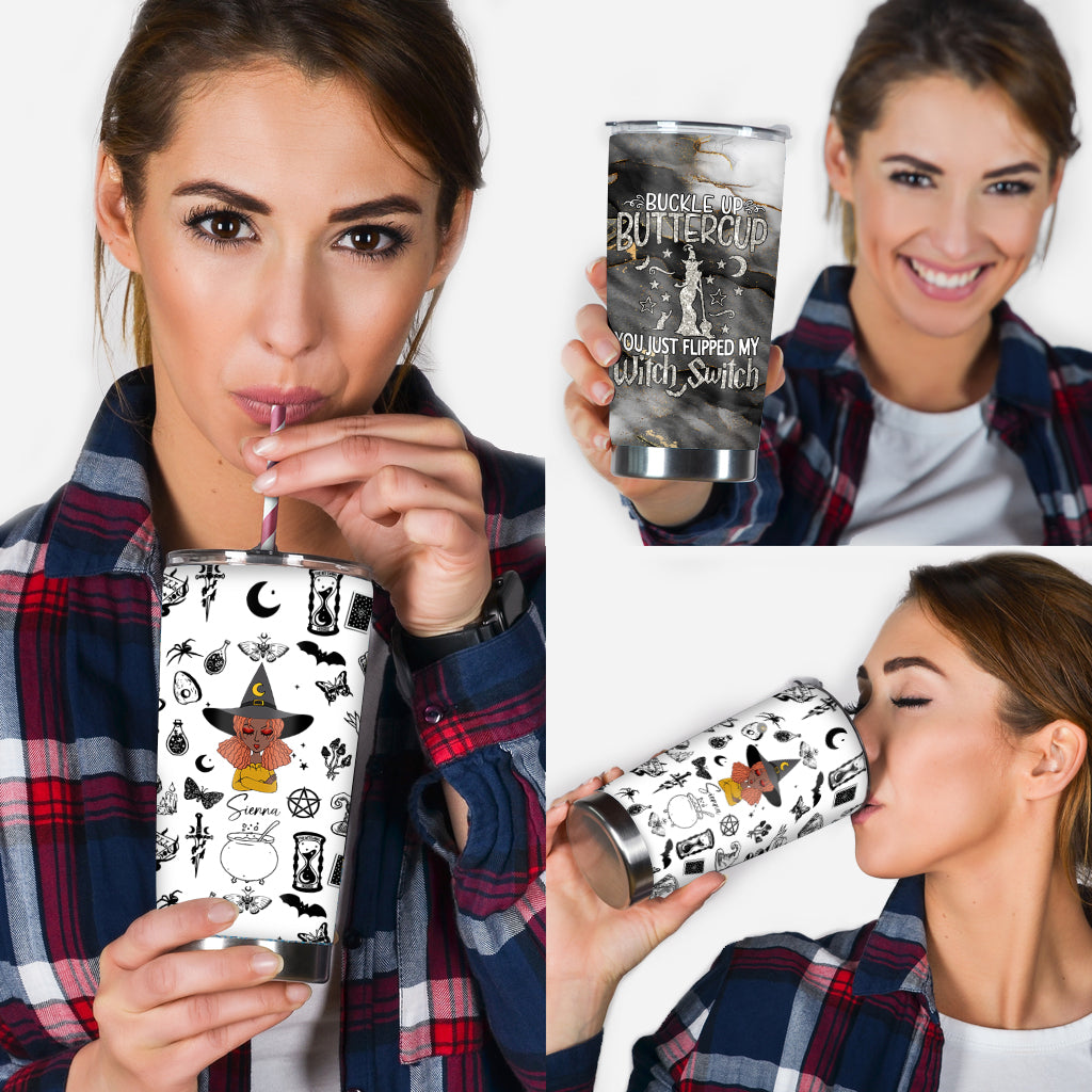 Schnalle dich an, Butterblume – personalisierter Hexenbecher