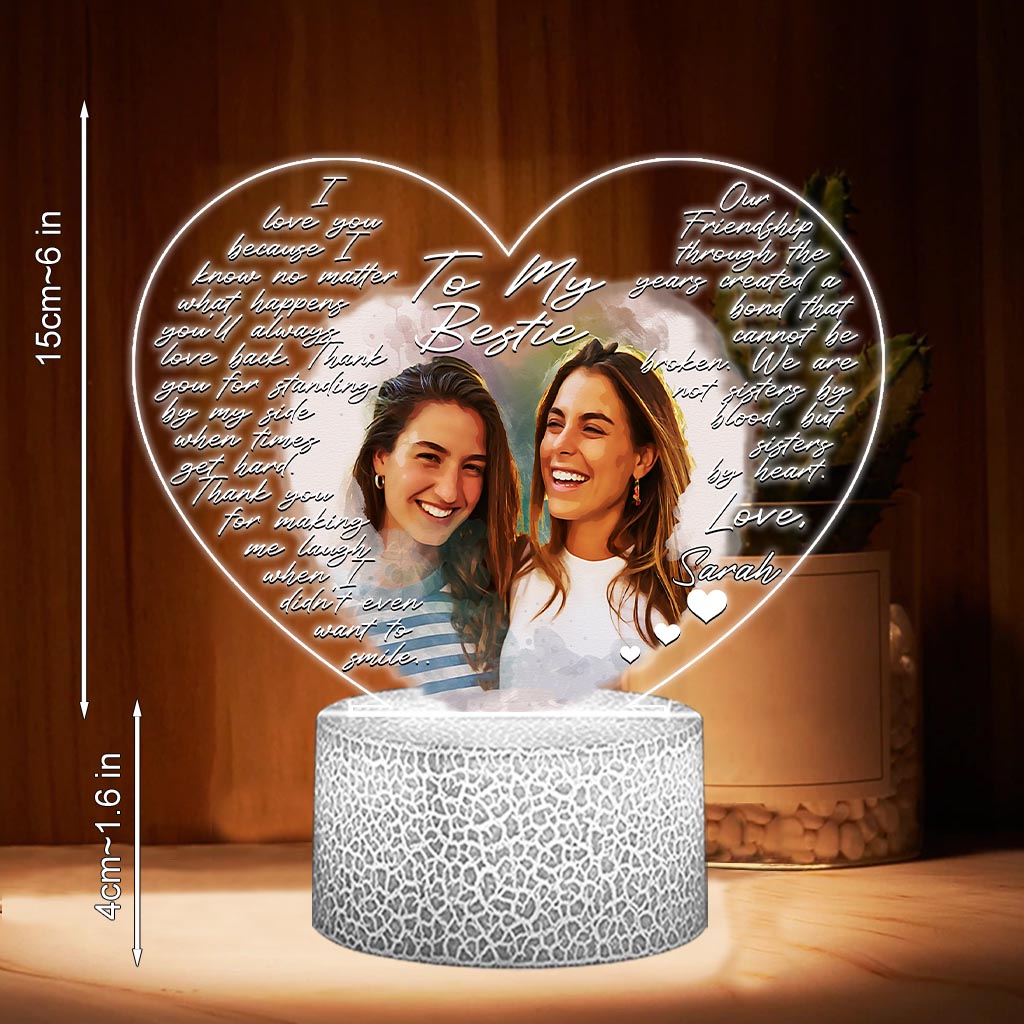To My Bestie - Personalized Bestie Shaped Plaque Light Base