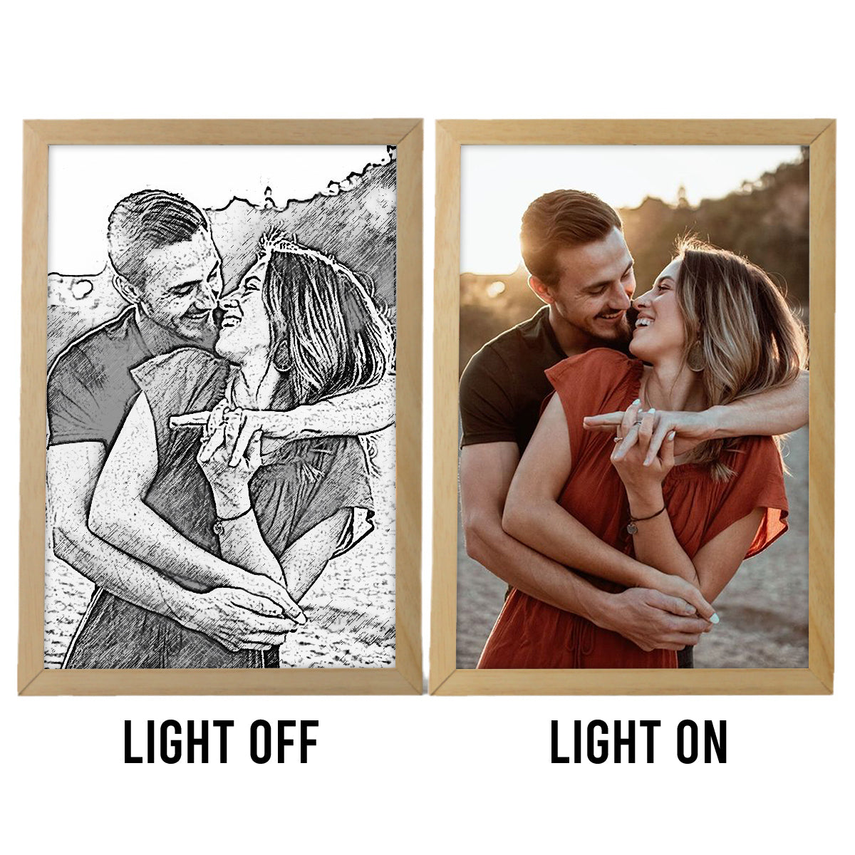 Custom Light Photo Frame - Personalized Couple Light Photo Frame