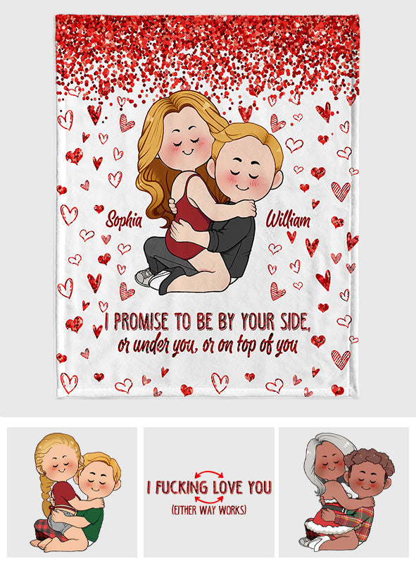 Ich verspreche, immer an deiner Seite zu sein – Geschenk für Ehemann, Ehefrau, Freund, Freundin – Personalisierte Decke