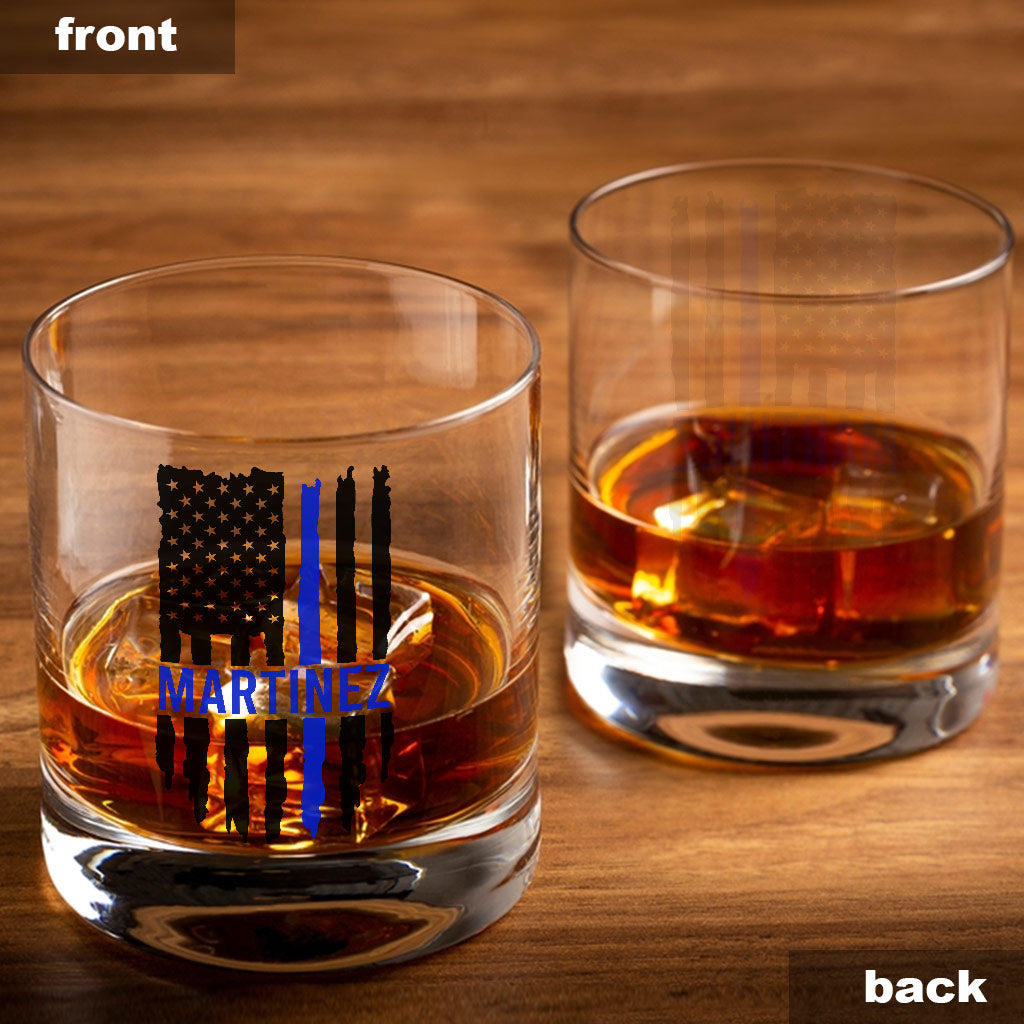 Police Officer - Personalized Police Officer Rock Glass