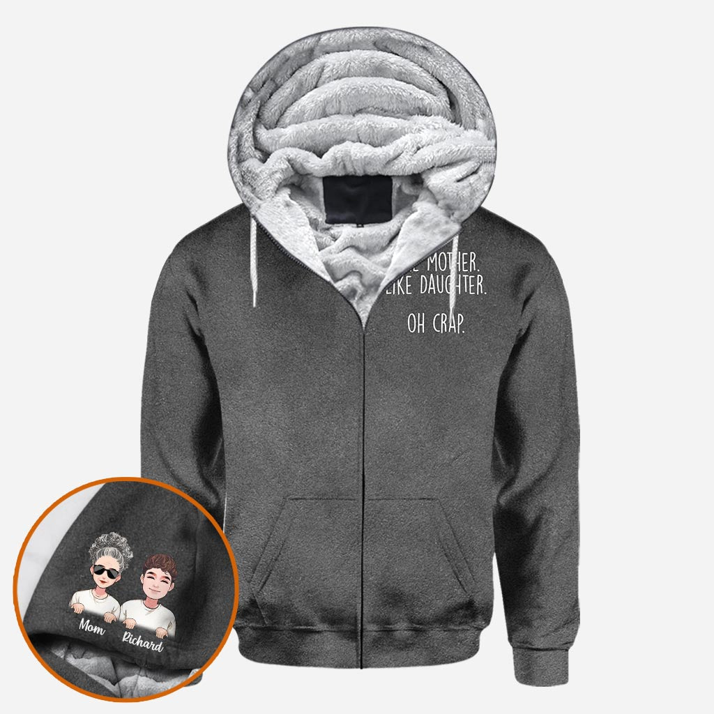 Wie die Mutter, so die Tochter – Geschenk für Mama, Tochter, Sohn, Kleinkind – Kind (2–16 Jahre) – Personalisiertes T-Shirt mit Rundum-Print