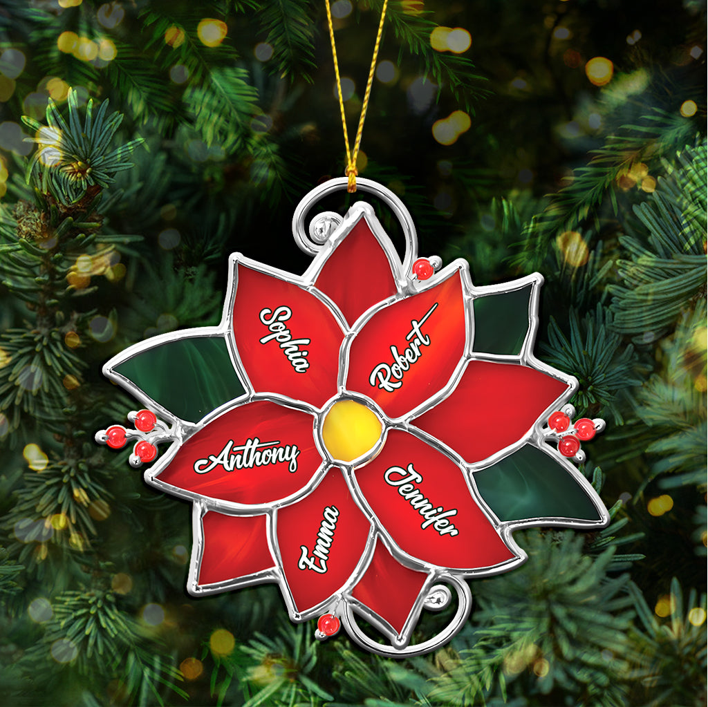 Weihnachtsblumen für die Familie – personalisierter Familienschmuck